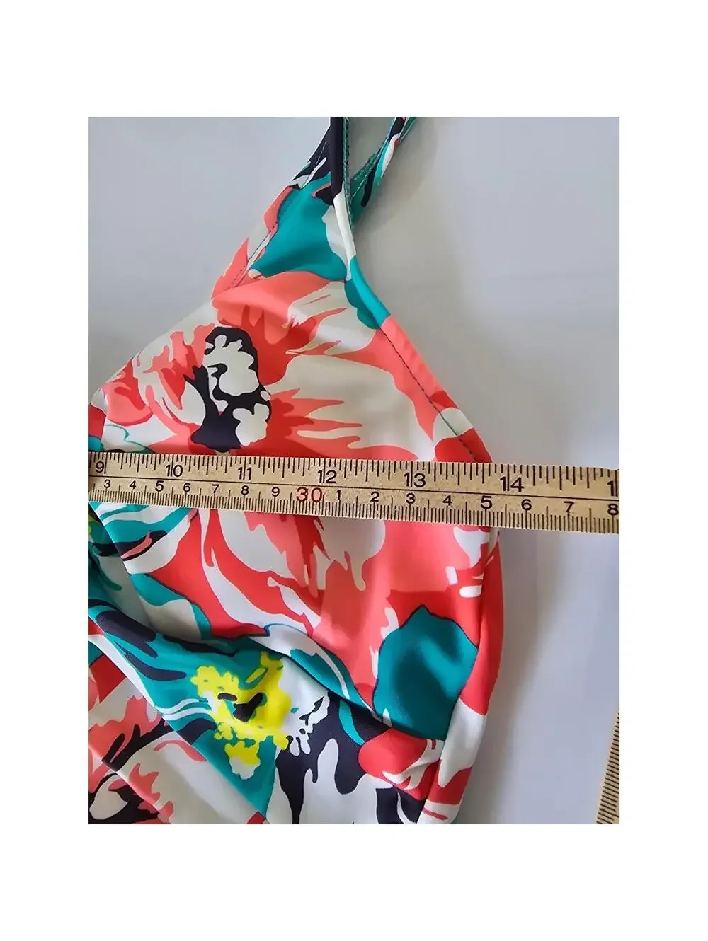 Tropical Floral Ruched One Piece Swimsuit Coral Teal V-Neck Padded Poshmark